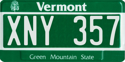 VT license plate XNY357