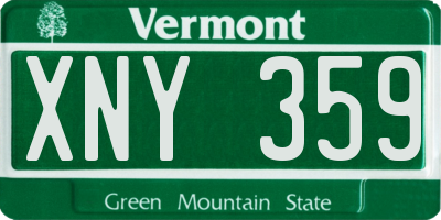 VT license plate XNY359