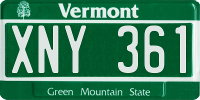 VT license plate XNY361