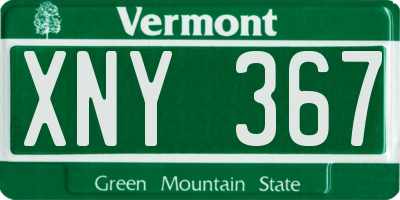 VT license plate XNY367