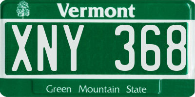 VT license plate XNY368
