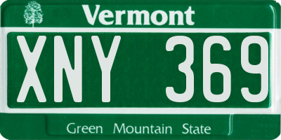 VT license plate XNY369