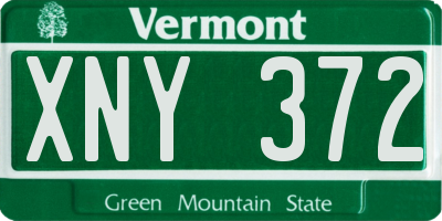 VT license plate XNY372