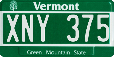 VT license plate XNY375