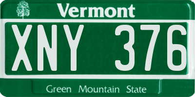 VT license plate XNY376
