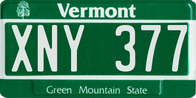 VT license plate XNY377