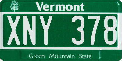 VT license plate XNY378