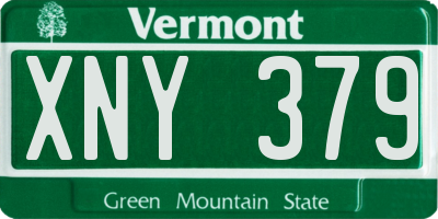 VT license plate XNY379