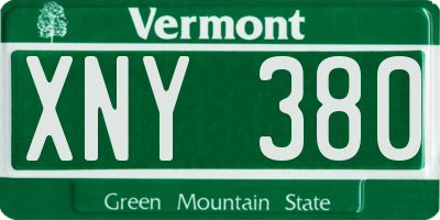 VT license plate XNY380