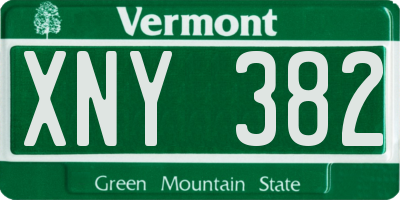 VT license plate XNY382