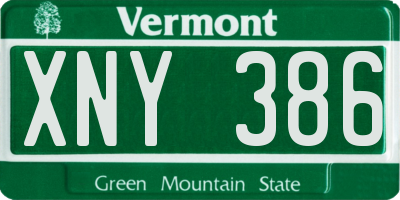 VT license plate XNY386