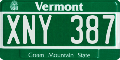 VT license plate XNY387