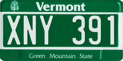 VT license plate XNY391
