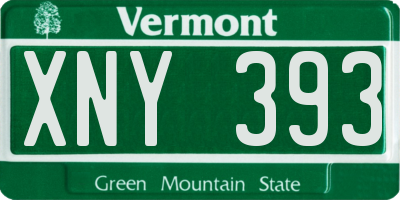 VT license plate XNY393