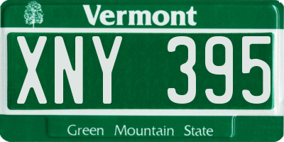 VT license plate XNY395