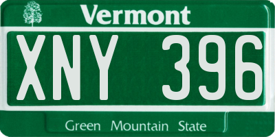 VT license plate XNY396