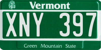VT license plate XNY397