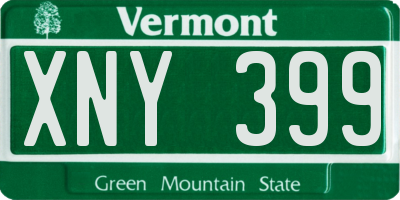 VT license plate XNY399