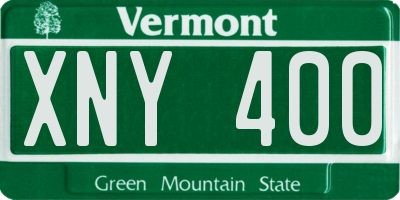 VT license plate XNY400