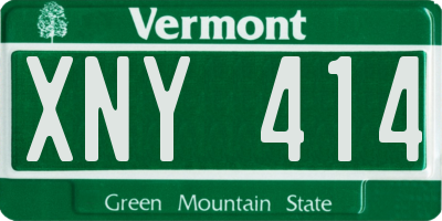 VT license plate XNY414