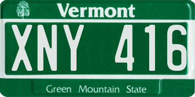 VT license plate XNY416