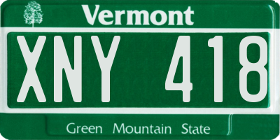 VT license plate XNY418