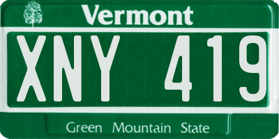 VT license plate XNY419