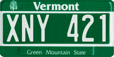 VT license plate XNY421
