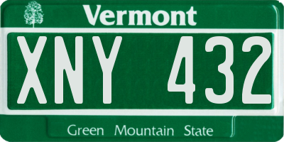VT license plate XNY432