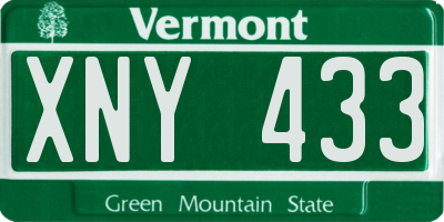 VT license plate XNY433