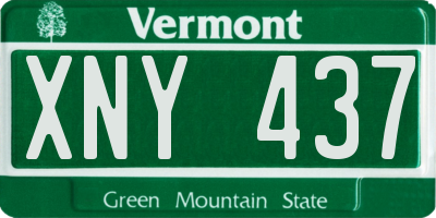 VT license plate XNY437