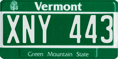 VT license plate XNY443