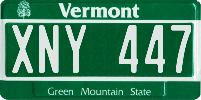 VT license plate XNY447