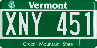 VT license plate XNY451