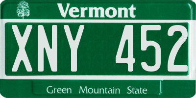 VT license plate XNY452