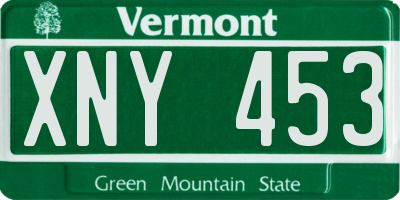 VT license plate XNY453