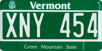 VT license plate XNY454