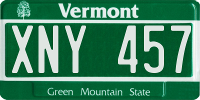 VT license plate XNY457
