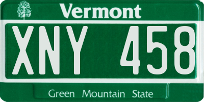 VT license plate XNY458