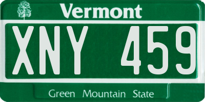 VT license plate XNY459
