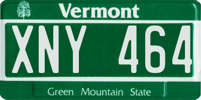 VT license plate XNY464