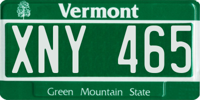 VT license plate XNY465