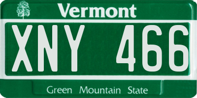 VT license plate XNY466