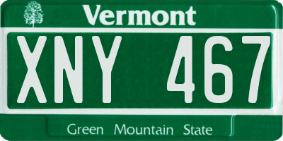 VT license plate XNY467