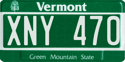 VT license plate XNY470