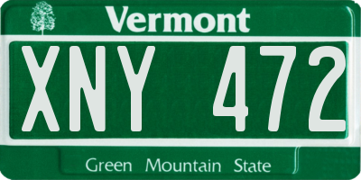 VT license plate XNY472