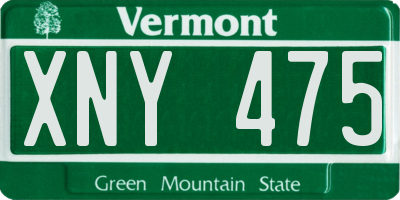 VT license plate XNY475