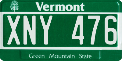 VT license plate XNY476