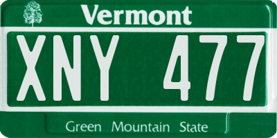 VT license plate XNY477