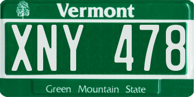 VT license plate XNY478